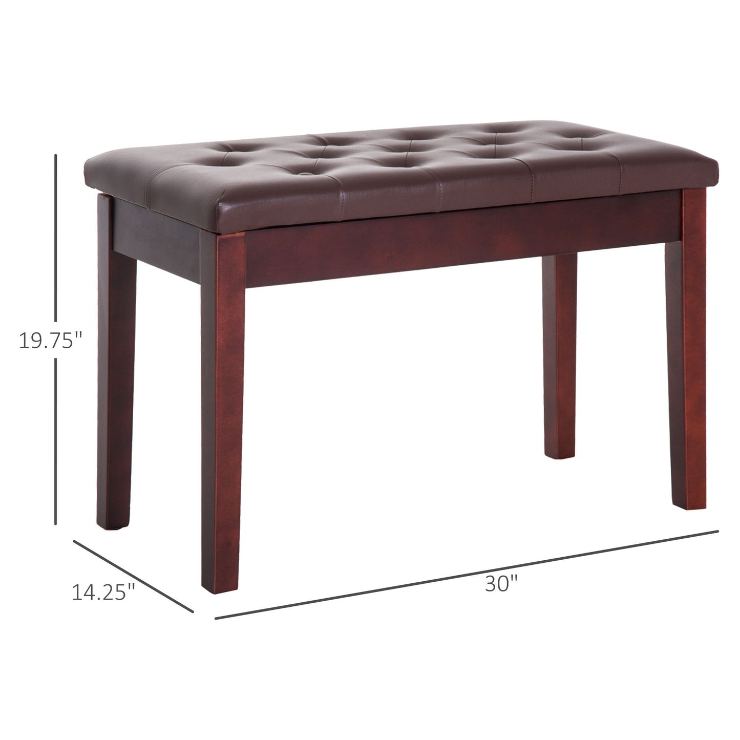 Marites Mid-Century Leather Duet Bench