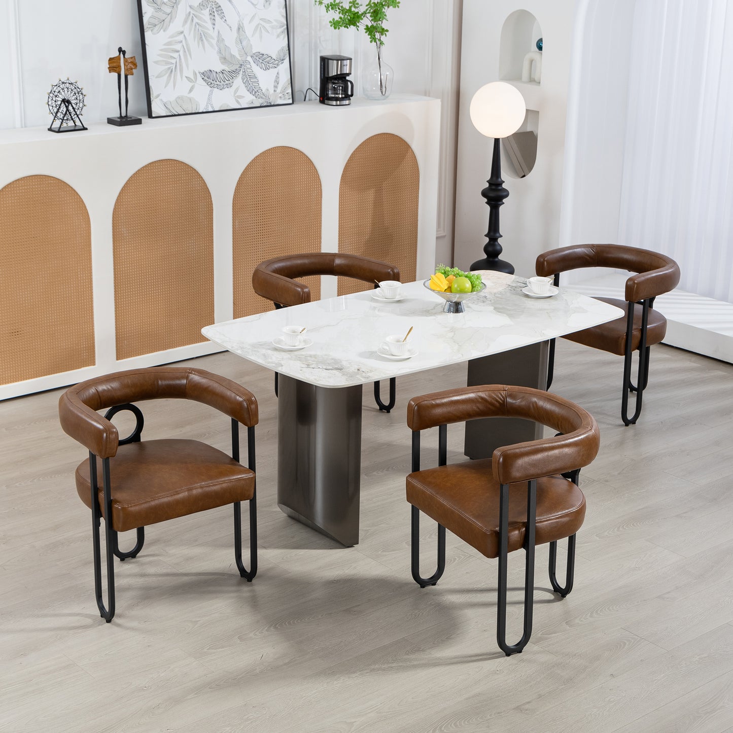 Napa Contemporary Fabric Upholstered Barrel Chairs