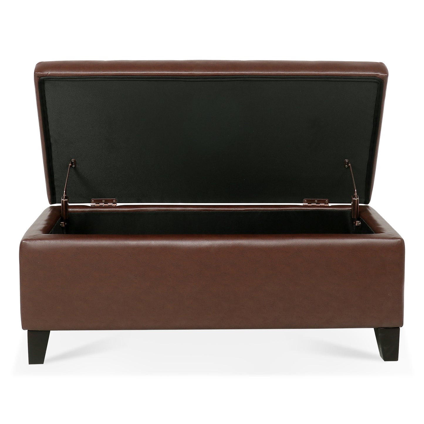 Marites Modern Leather Storage Ottoman