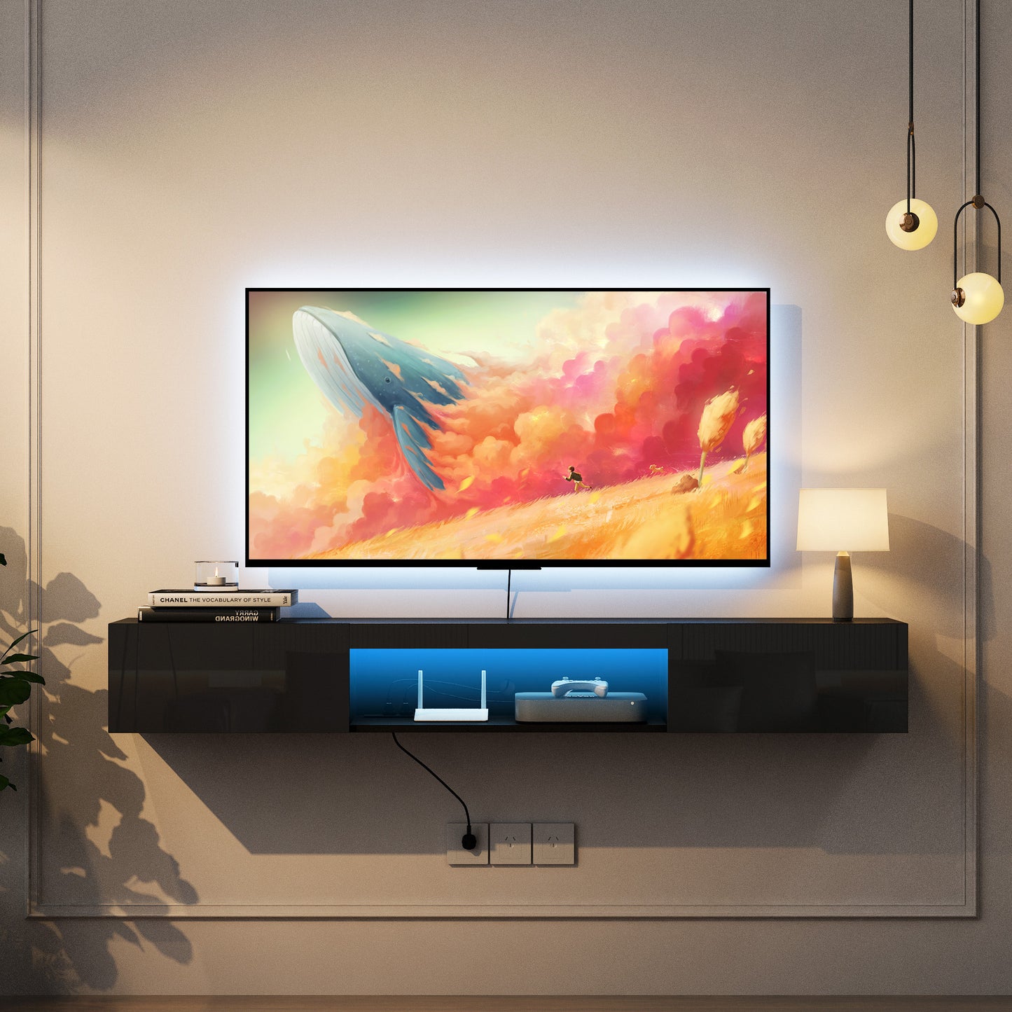 Centerville Modern Floating LED TV Mounted Stand