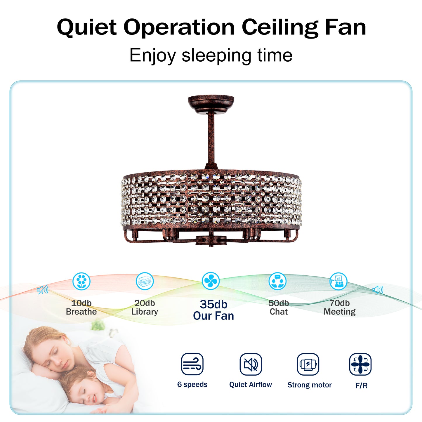 Lula Contemporary Crystal Ceiling Fan Chandelier