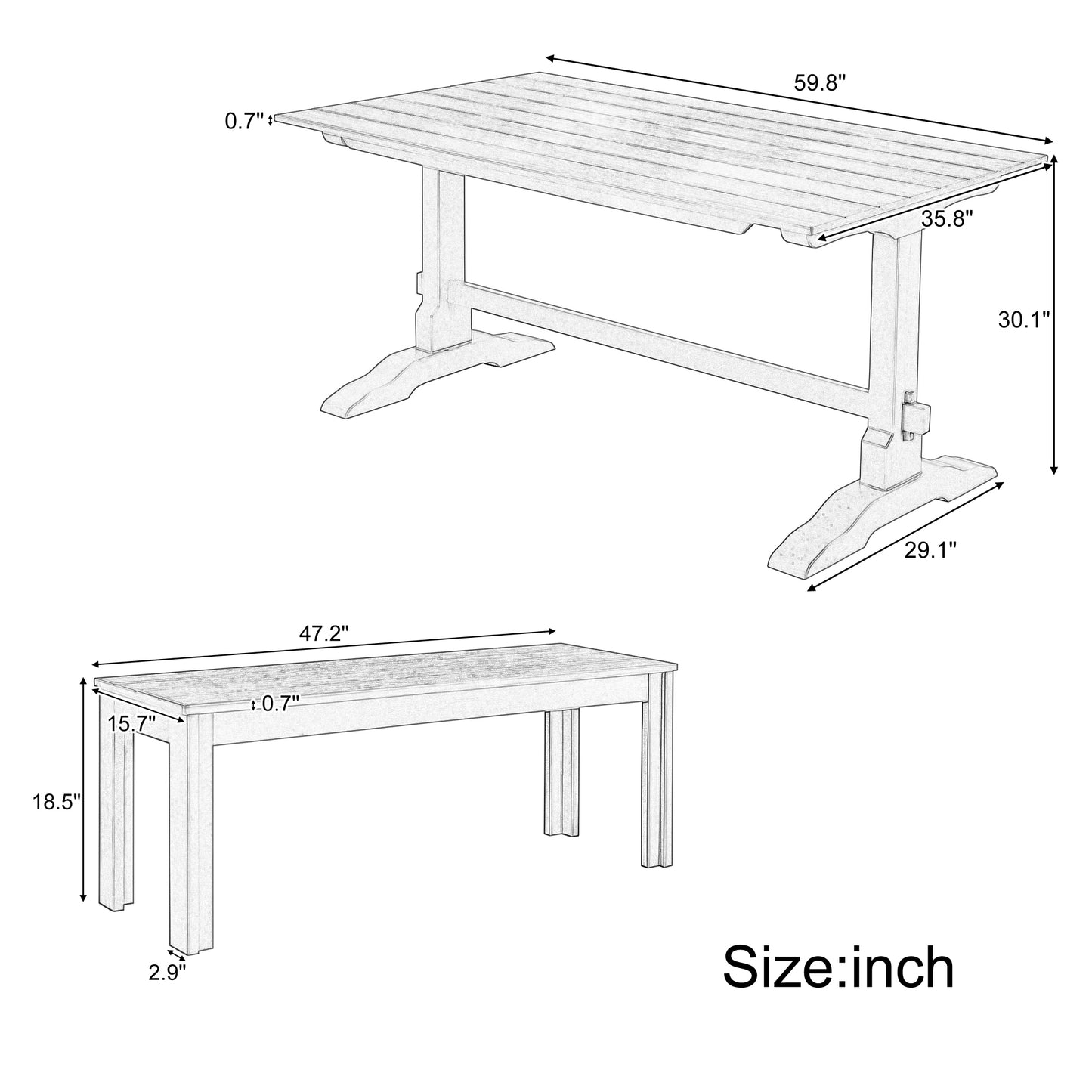 Emery Modern Benches Set