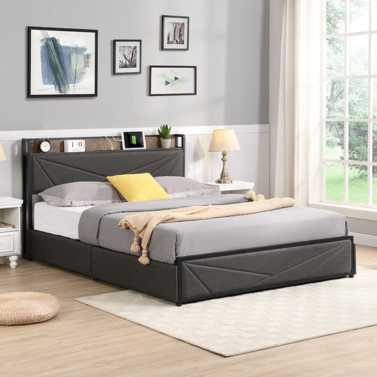 Justo Modern Charging Queen Bed