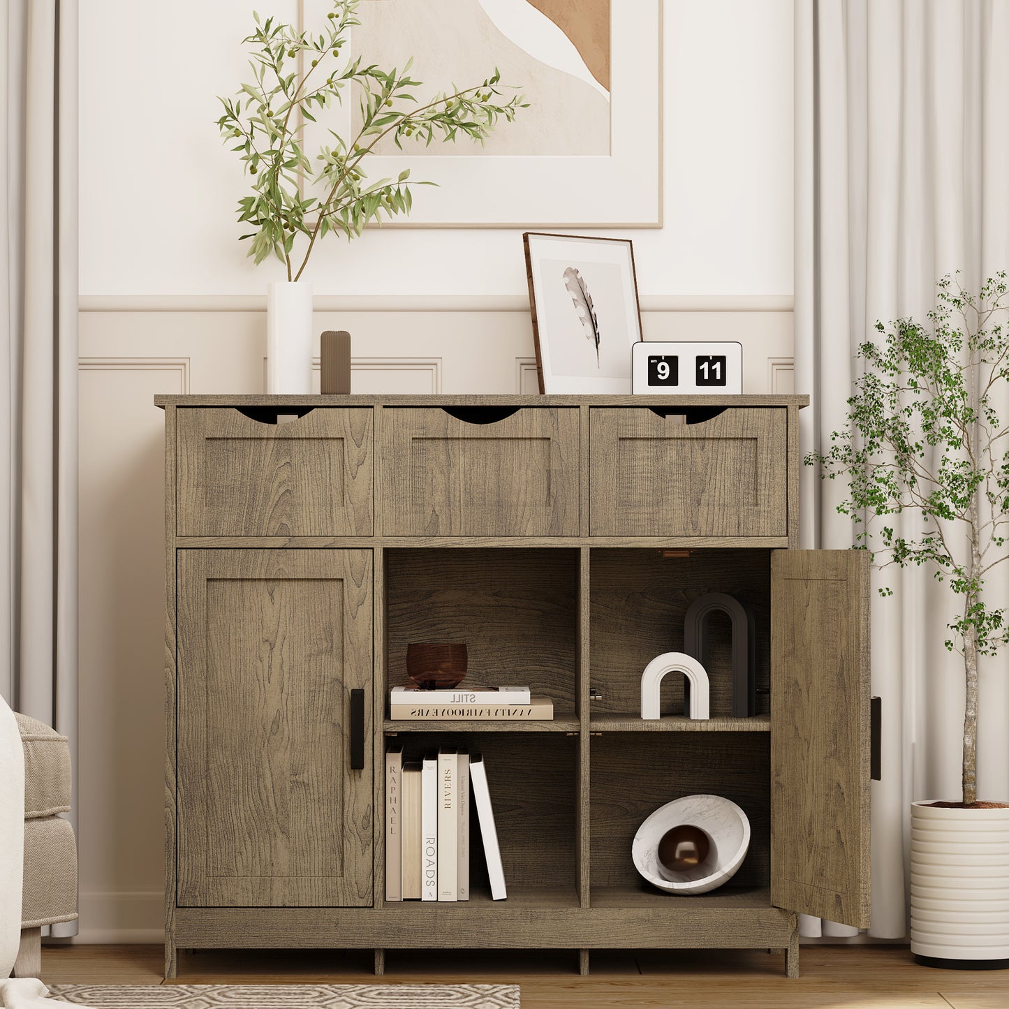 Fremont Craftsman Wooden Floor Storage Cabinet
