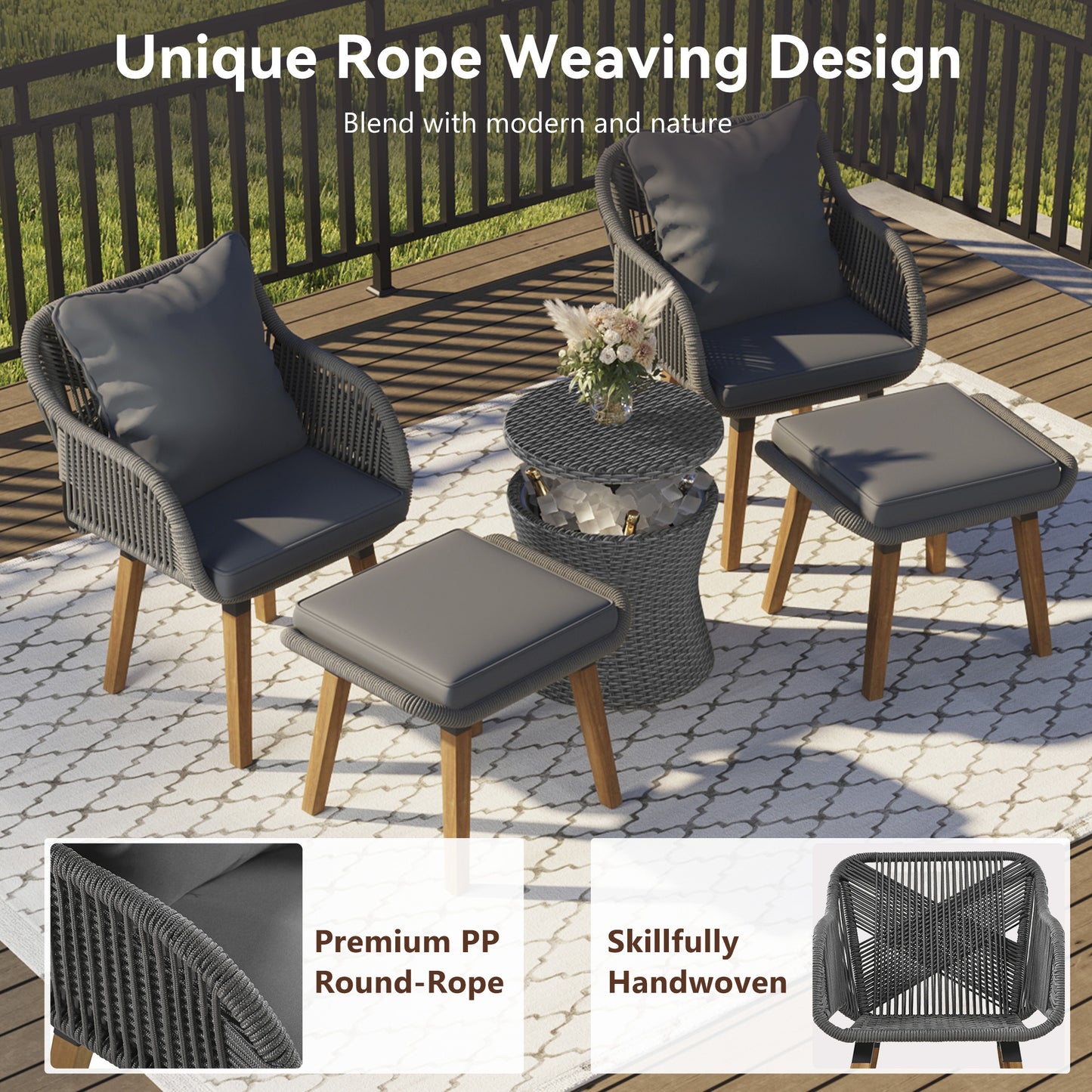 Calista Modern Patio Wicker Conversation Set