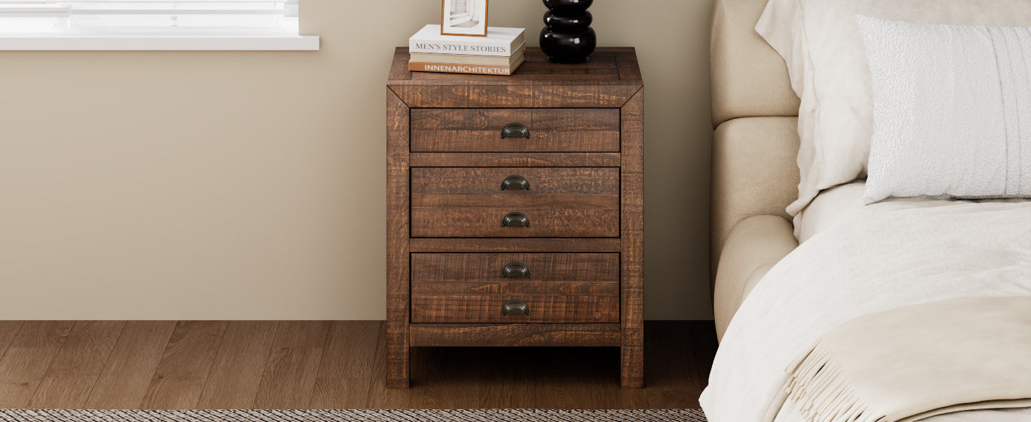 Ghivi Craftsman Rustic Nightstand