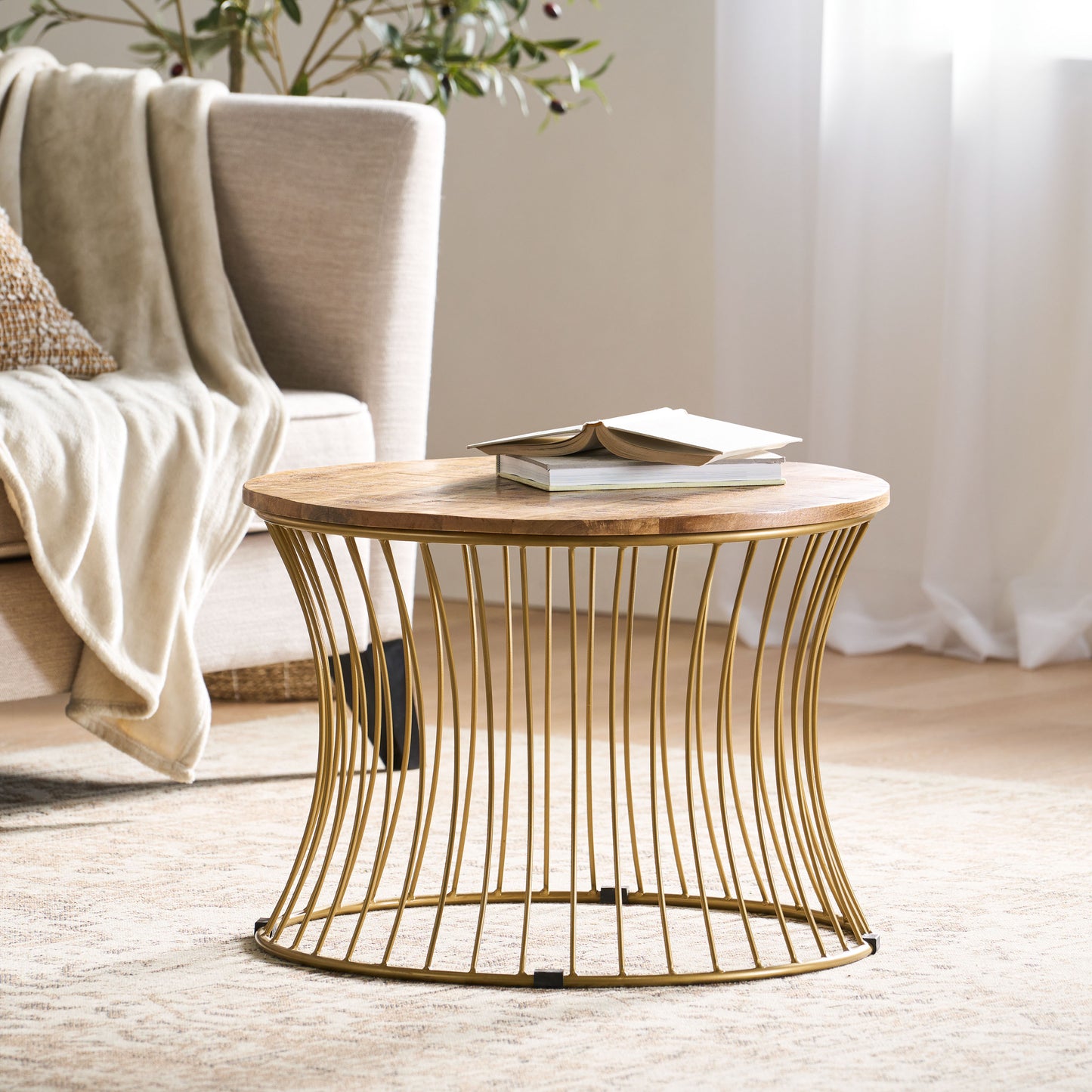 Luz Mid-Century Ameliarae Boho Wood Table