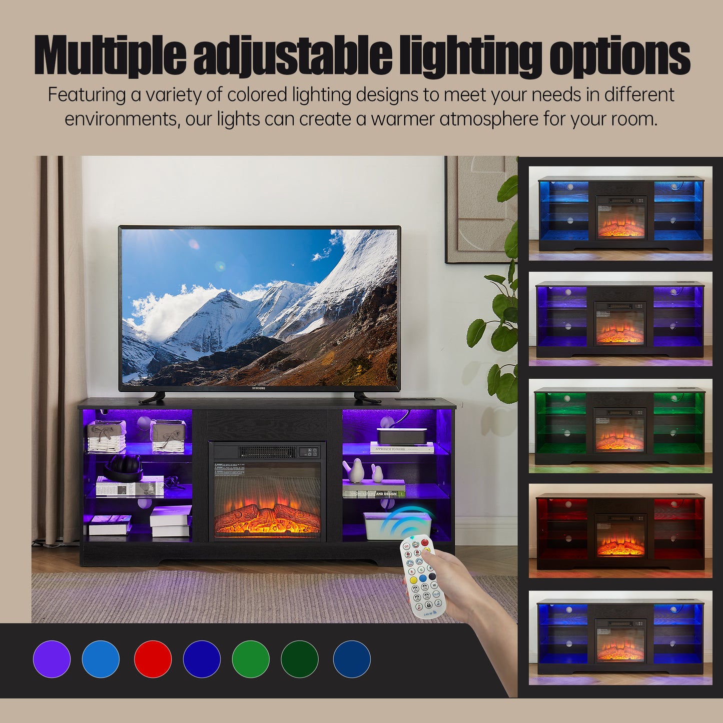 Lula Modern LED Fireplace TV Stand
