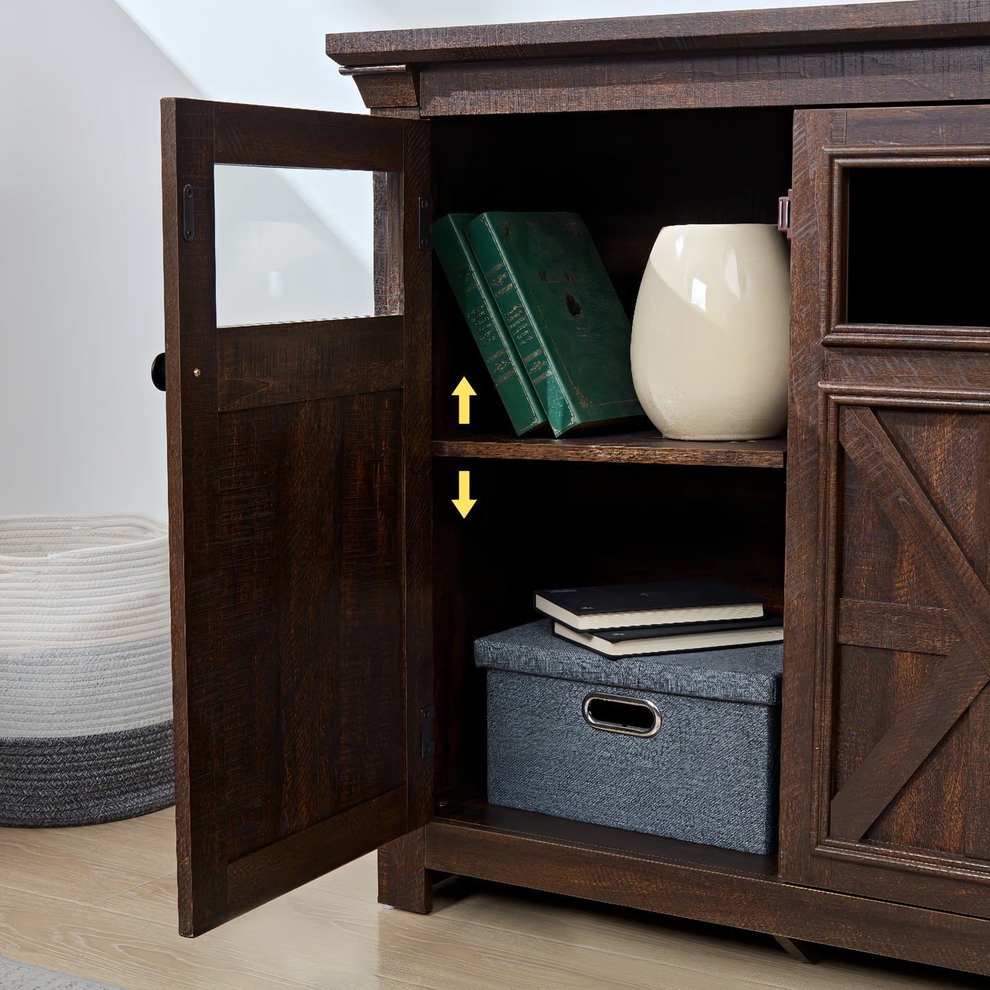 Jiron Craftsman Farmhouse 3-Door Buffet Cabinet