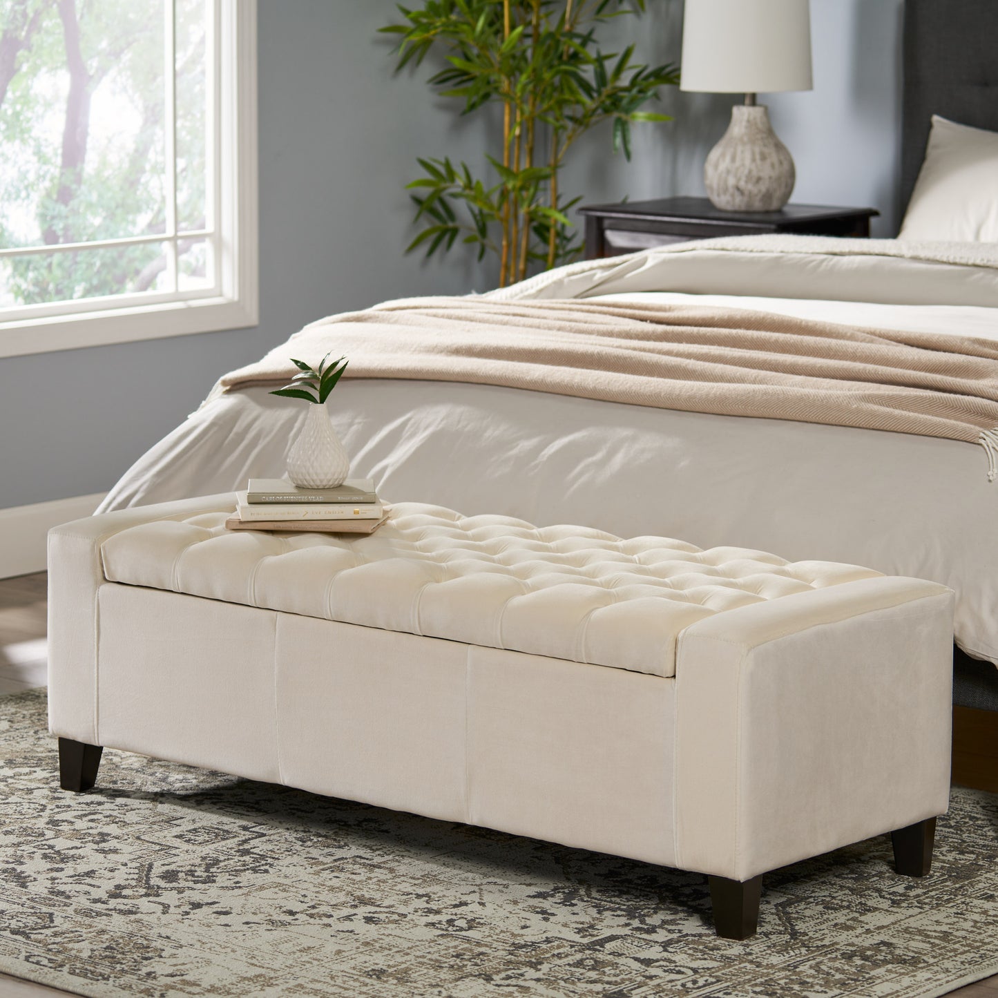 Healdsburg Contemporary Velvet Ottoman