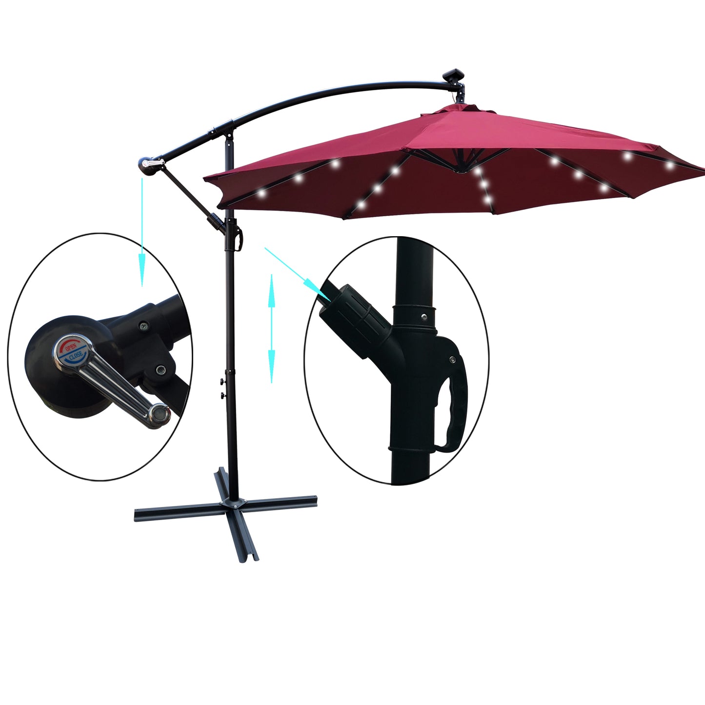 Napa Contemporary Solar LED Patio Umbrella