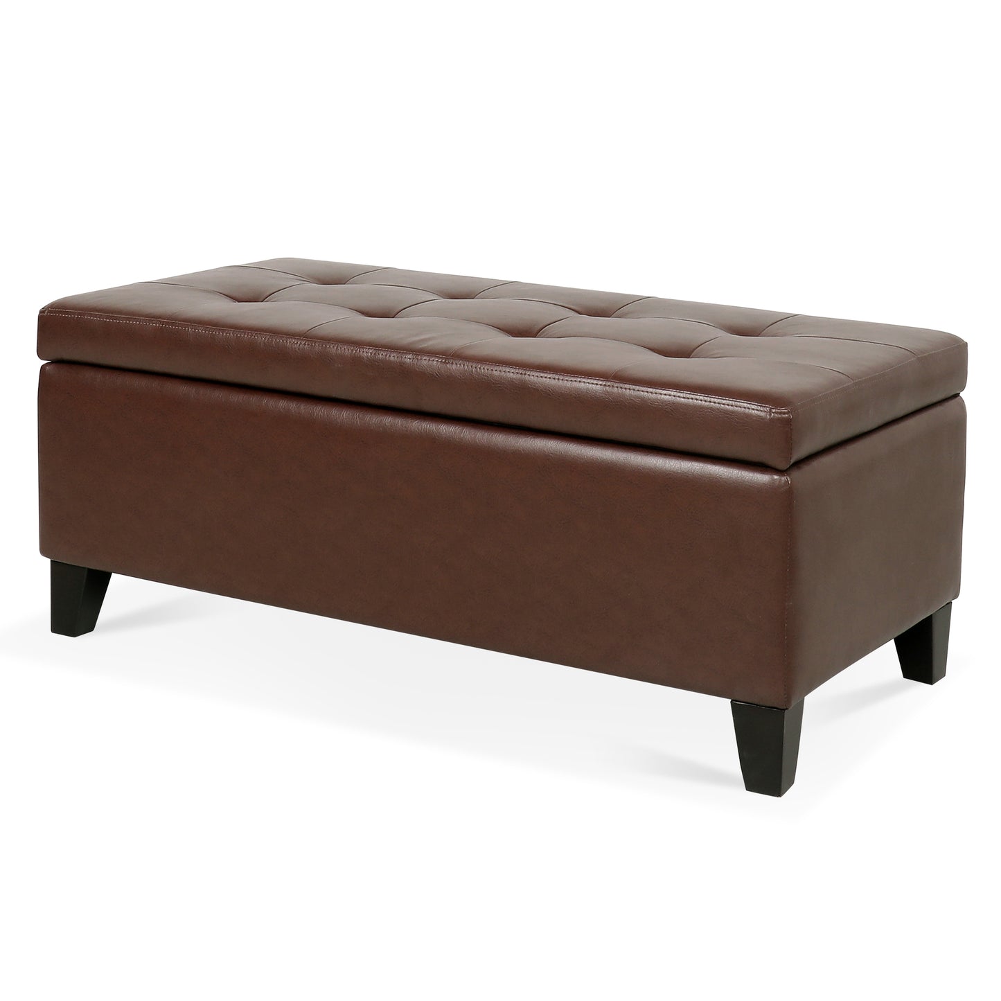 Marites Modern Leather Storage Ottoman