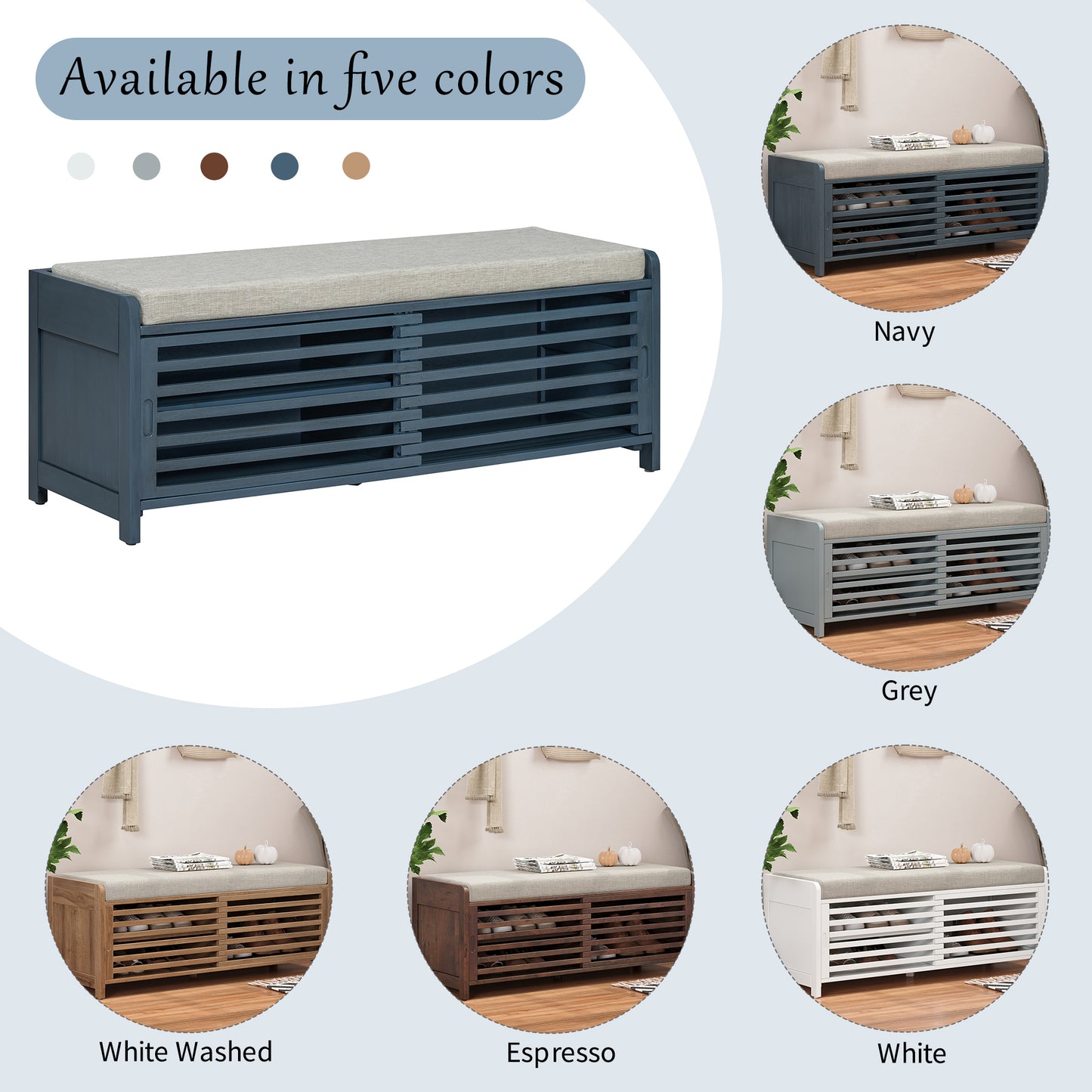 Lula Modern Shutter Storage Bench