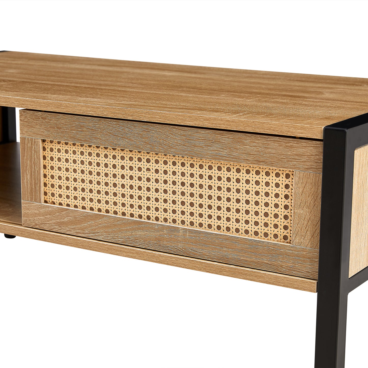Emery Mid-Century Rattan Storage Coffee Table