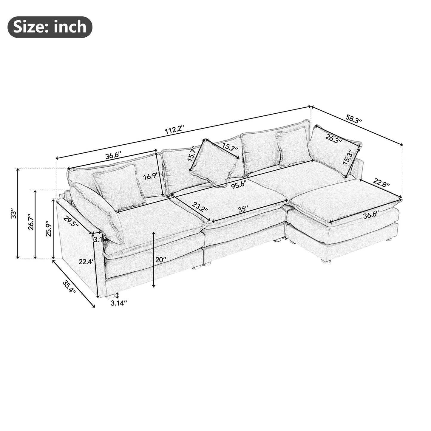 Fitch Modern L-Shape Luxury Sofa