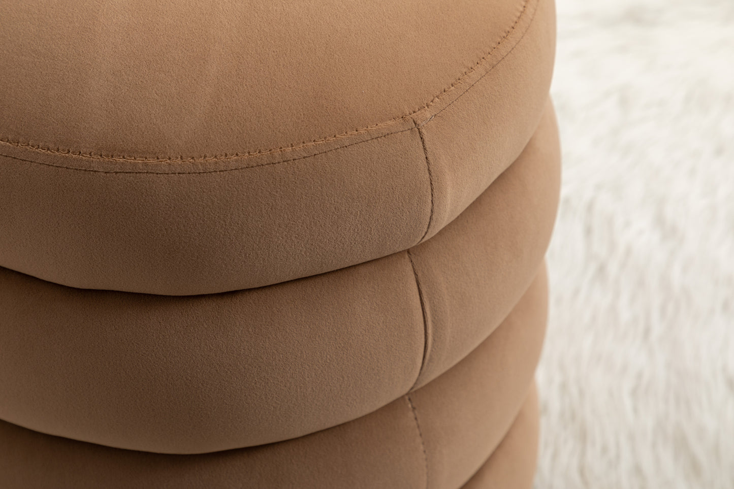 Ghivi Contemporary Velvet Round Footrest Ottoman