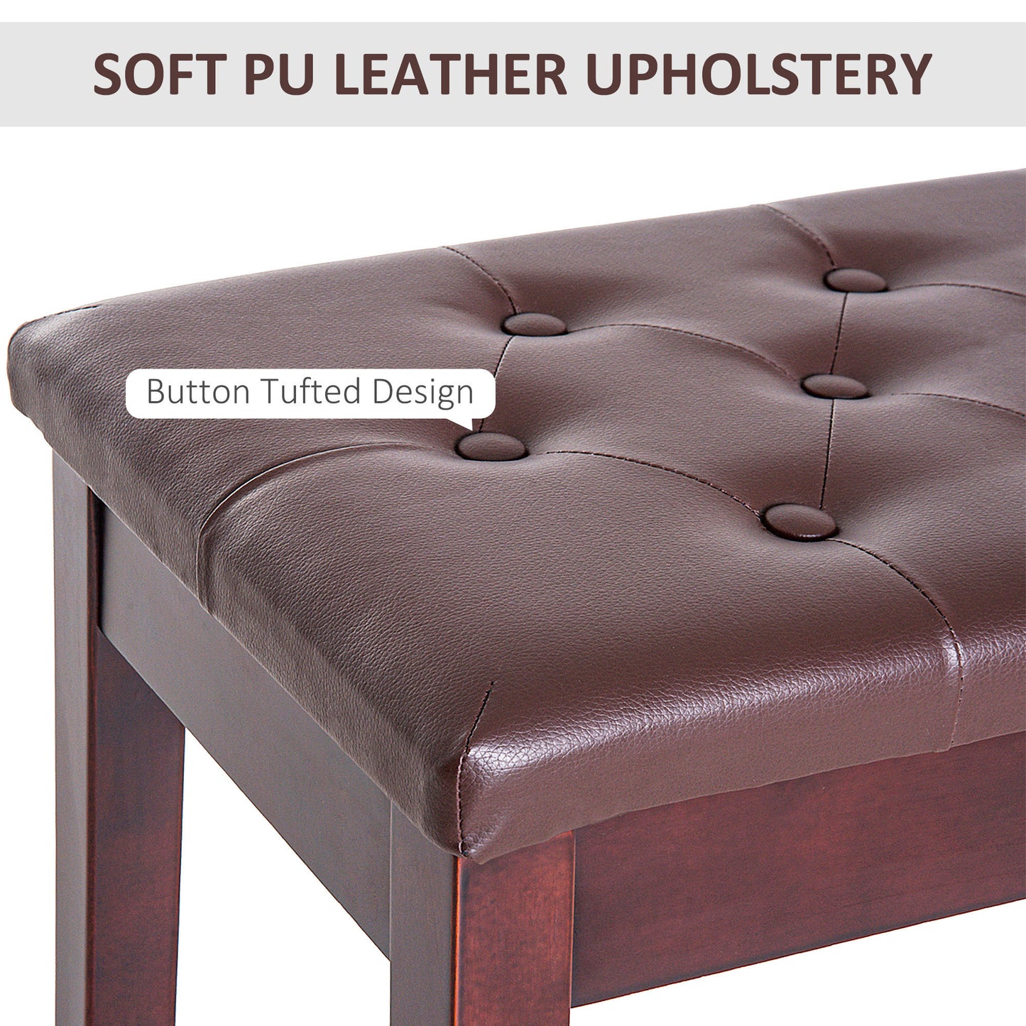 Marites Mid-Century Leather Duet Bench