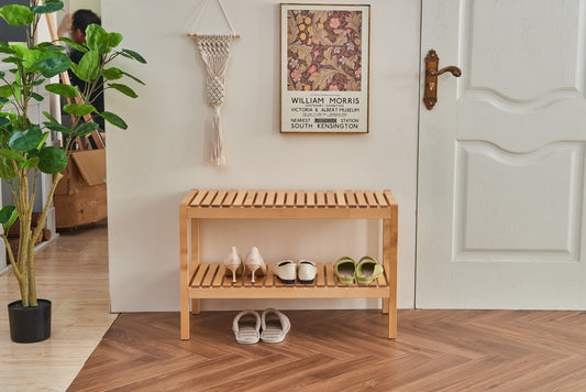 Healdsburg Craftsman Birch 3-Tier Shoe Bench
