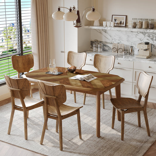 Ghivi Mid-Century 7-Piece Curved Back Dining Set