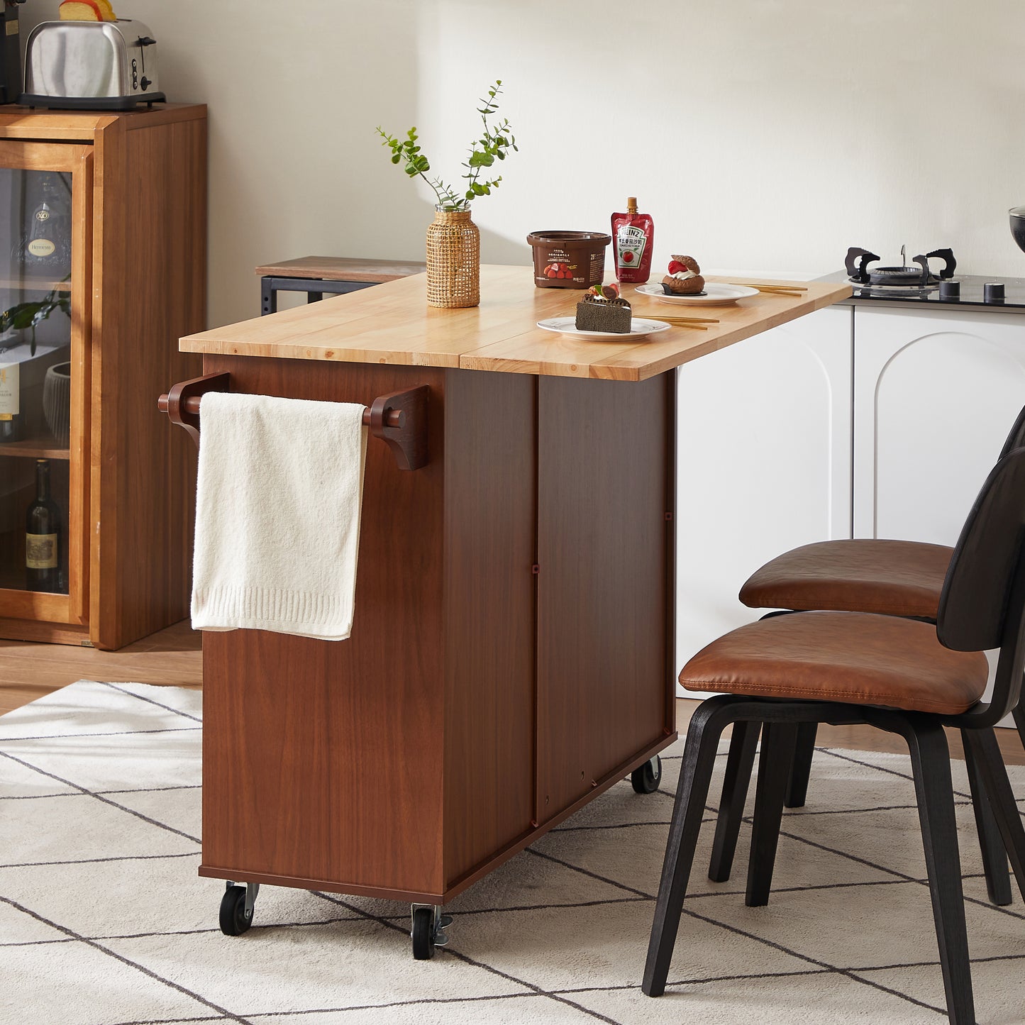 Bartholomew Modern Rolling Barn Dining Island