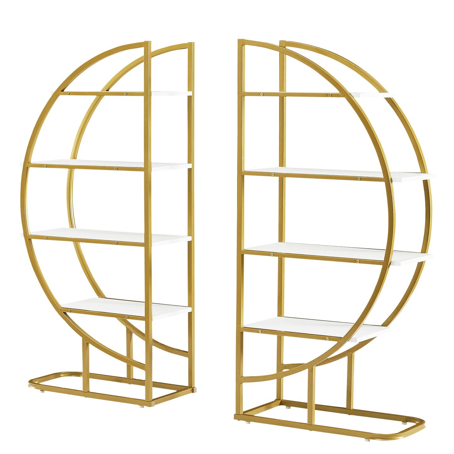 Emery Modern Metal Round Bookshelf