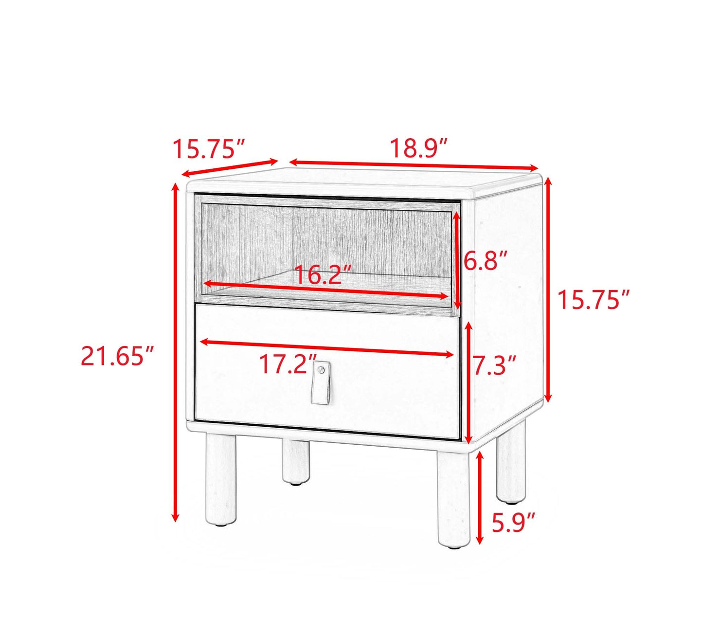Jiron Modern Compact Drawer Table