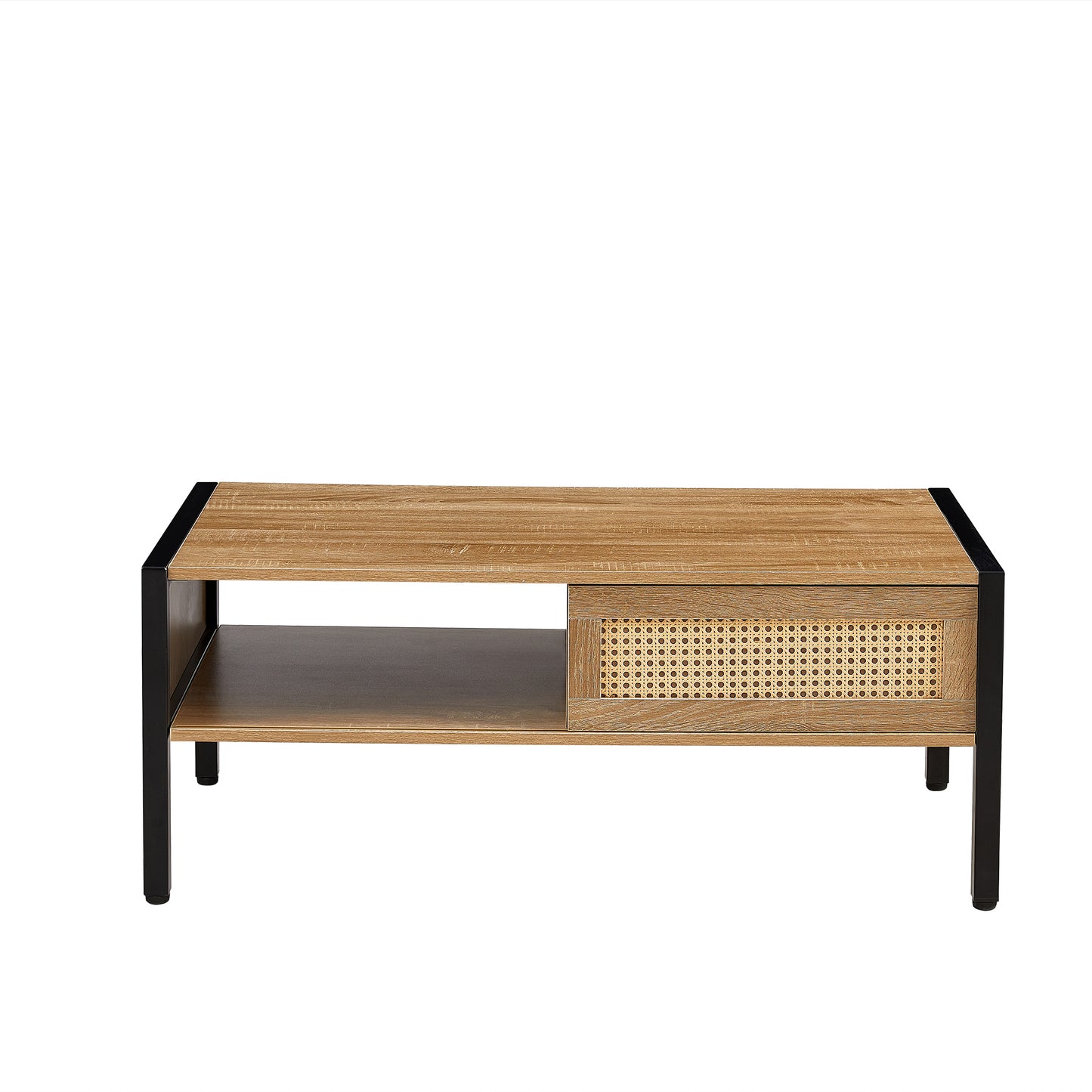 Emery Mid-Century Rattan Storage Coffee Table