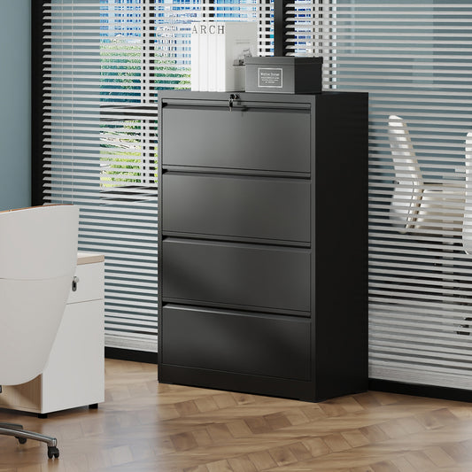 Centerville Modern 4 Drawer Lateral File Cabinet with Lock