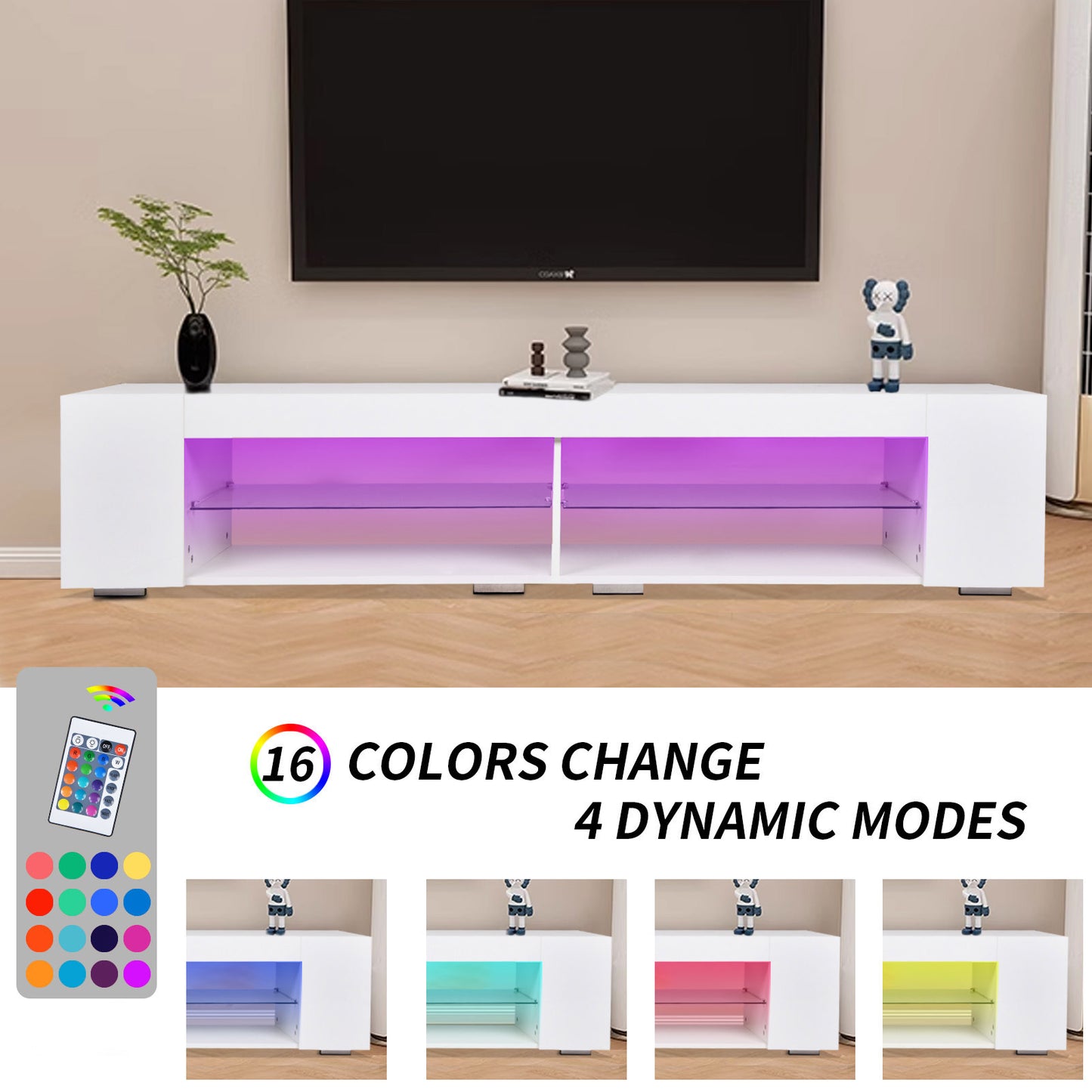 Luz Modern High Gloss Entertainment Center