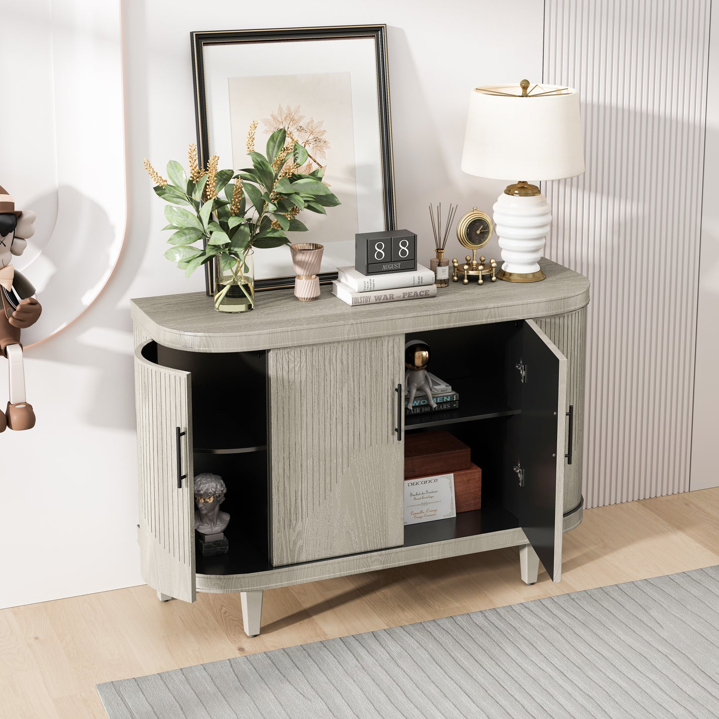 Luz Modern Curved Sideboard