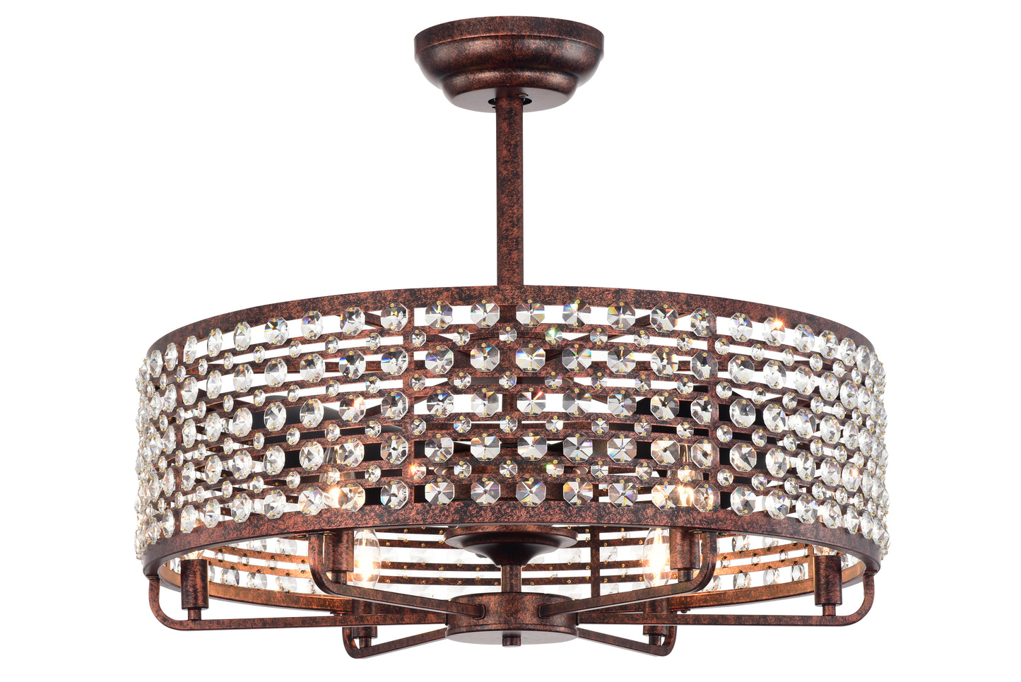 Lula Contemporary Crystal Ceiling Fan Chandelier