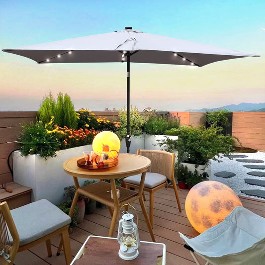 Bartholomew Modern Solar LED Patio Umbrella