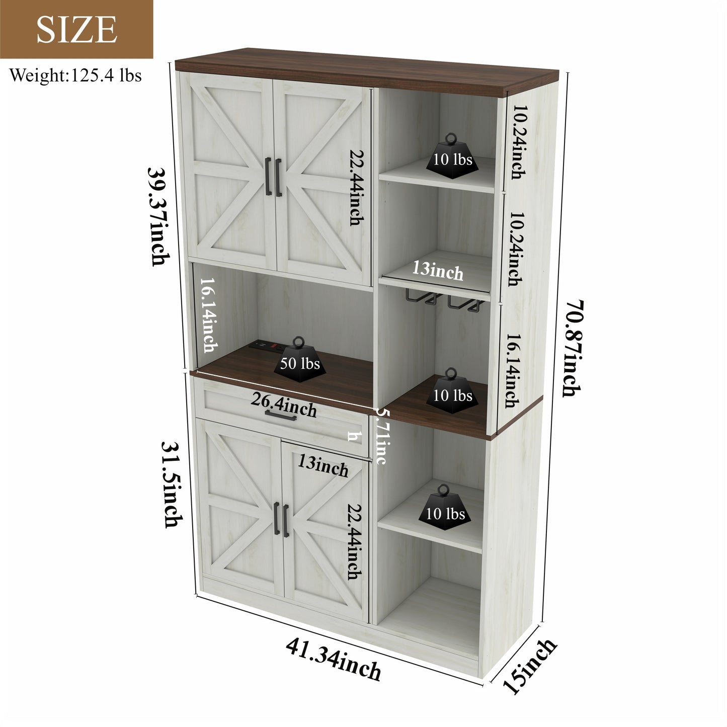 Calista Modern Multifunctional Pantry Sideboard