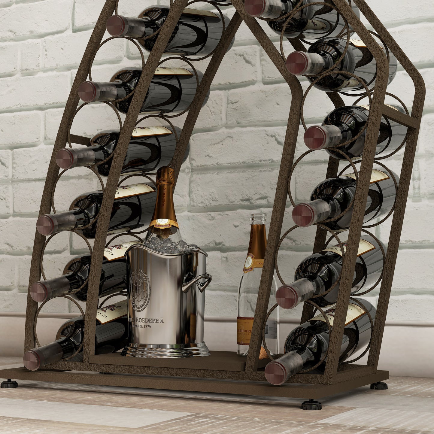Healdsburg Industrial Freestanding Wine Rack Storage
