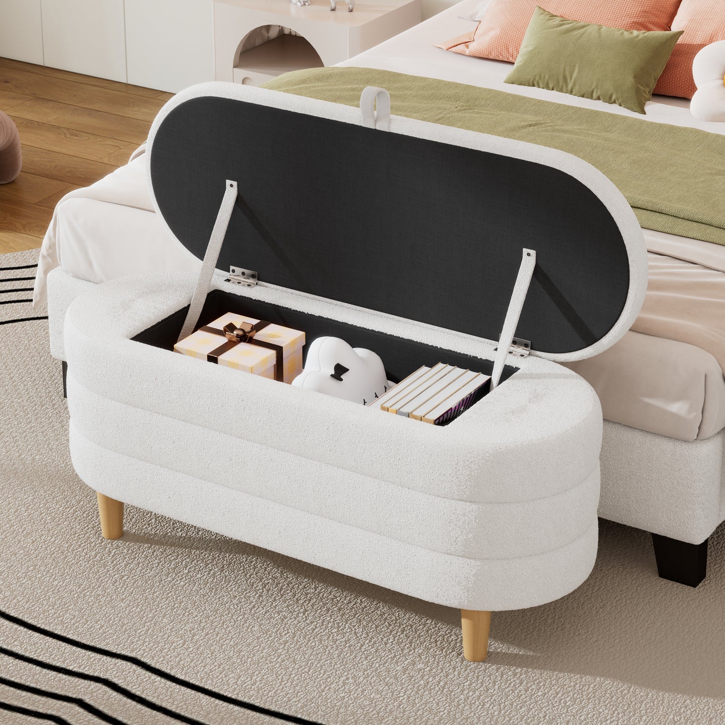 Somerset Contemporary Elegant Storage Ottoman Bench