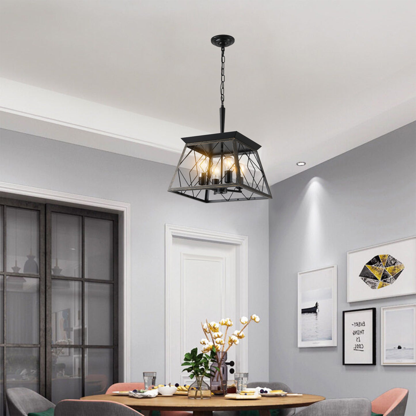Kingsly Industrial Light Vintage Chandelier