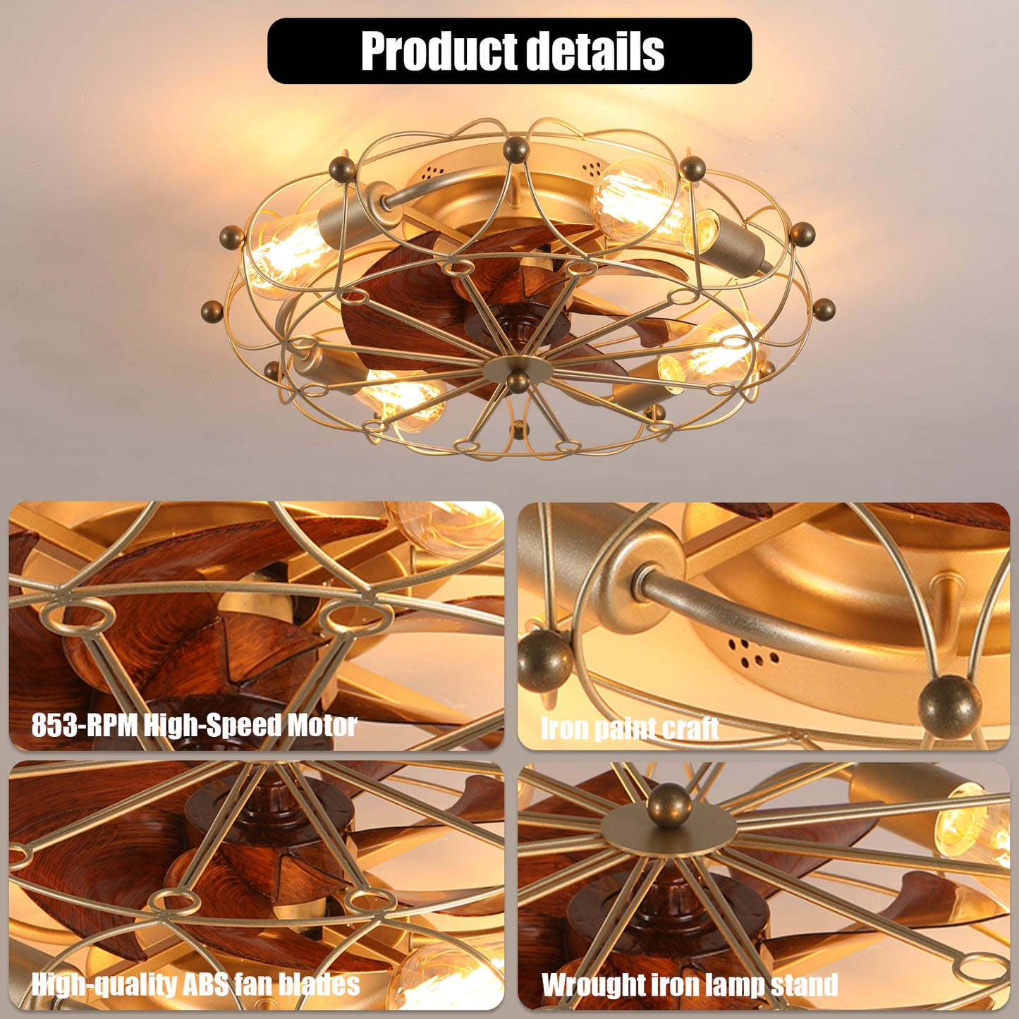 Napa Modern Caged Low Profile Fan Lights