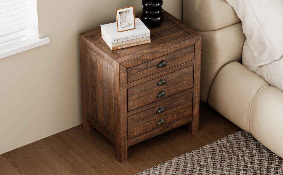 Ghivi Craftsman Rustic Nightstand