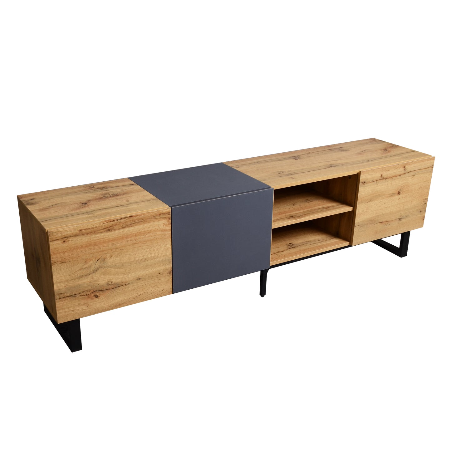 Jiron Modern Open Shelves Media Console