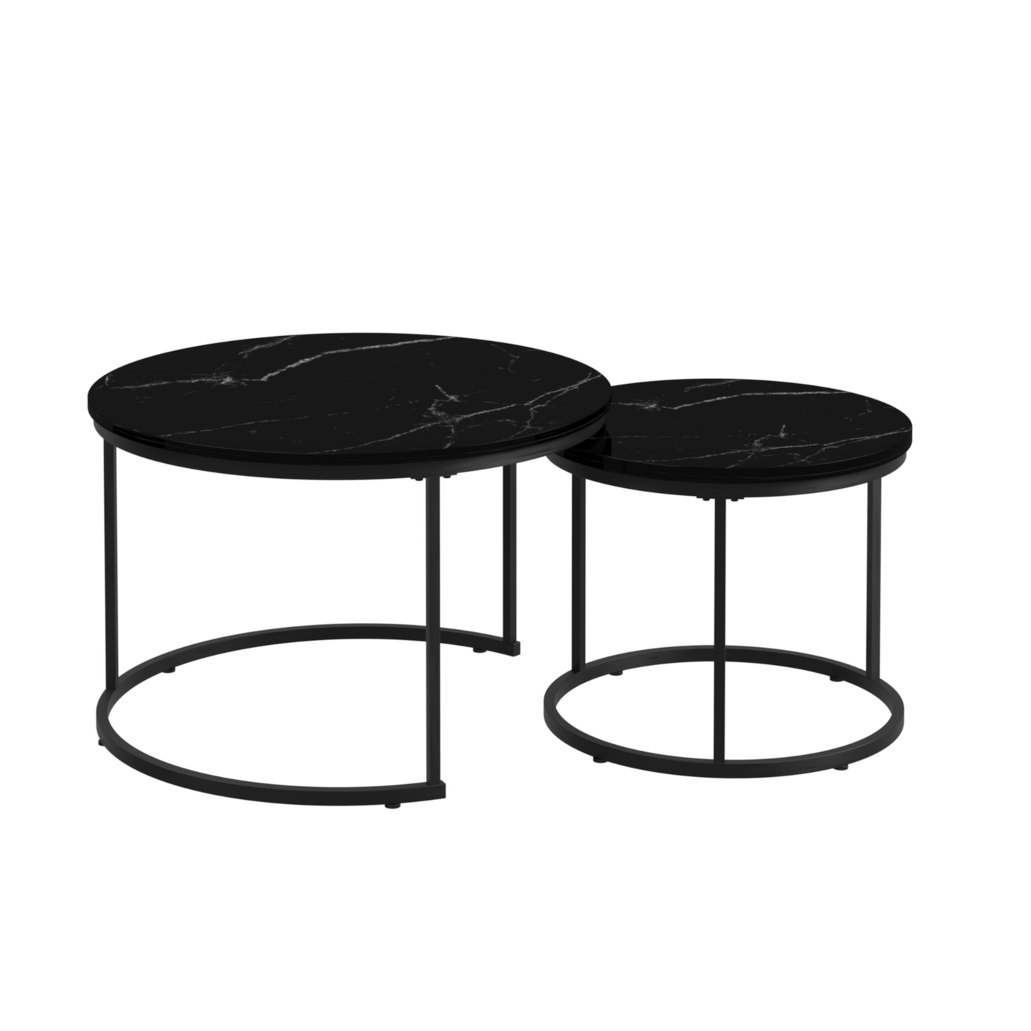 Irvington Contemporary Velvet Nesting Coffee Tables
