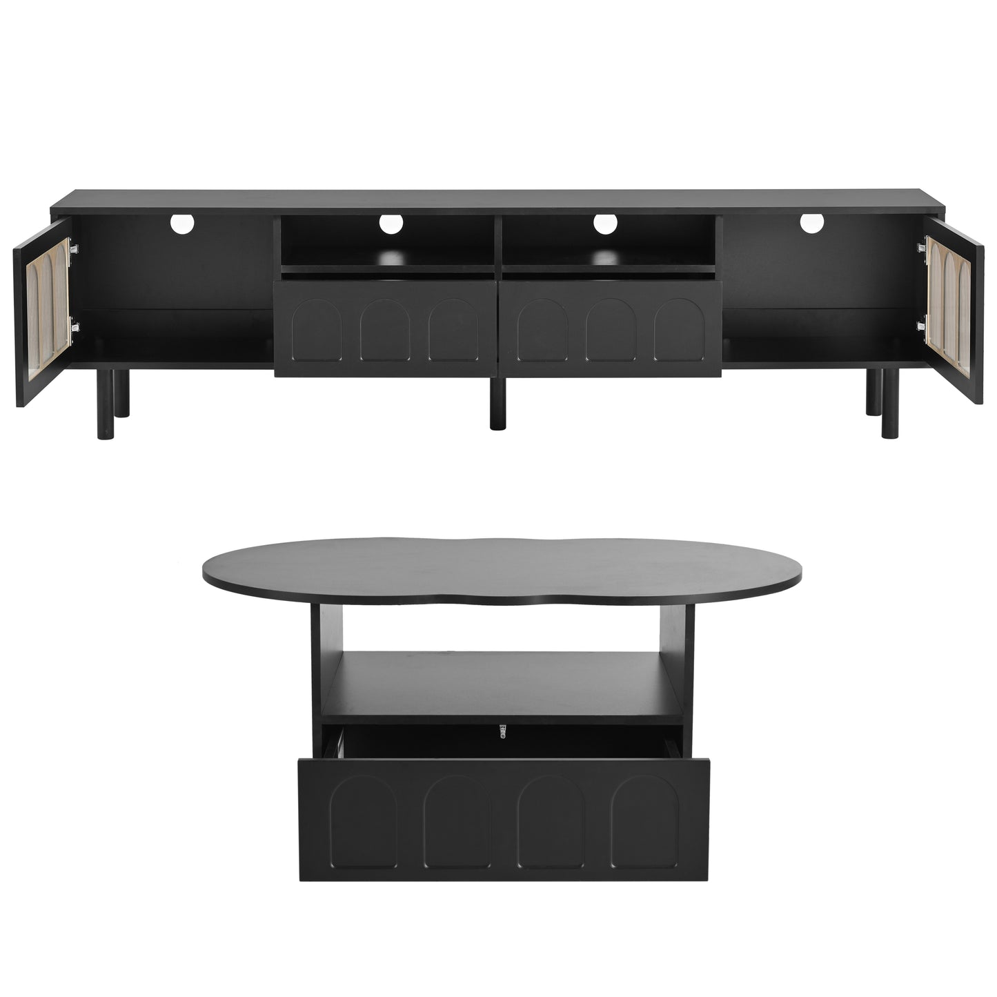 Kingsly Contemporary ON-TREND LED TV Stand