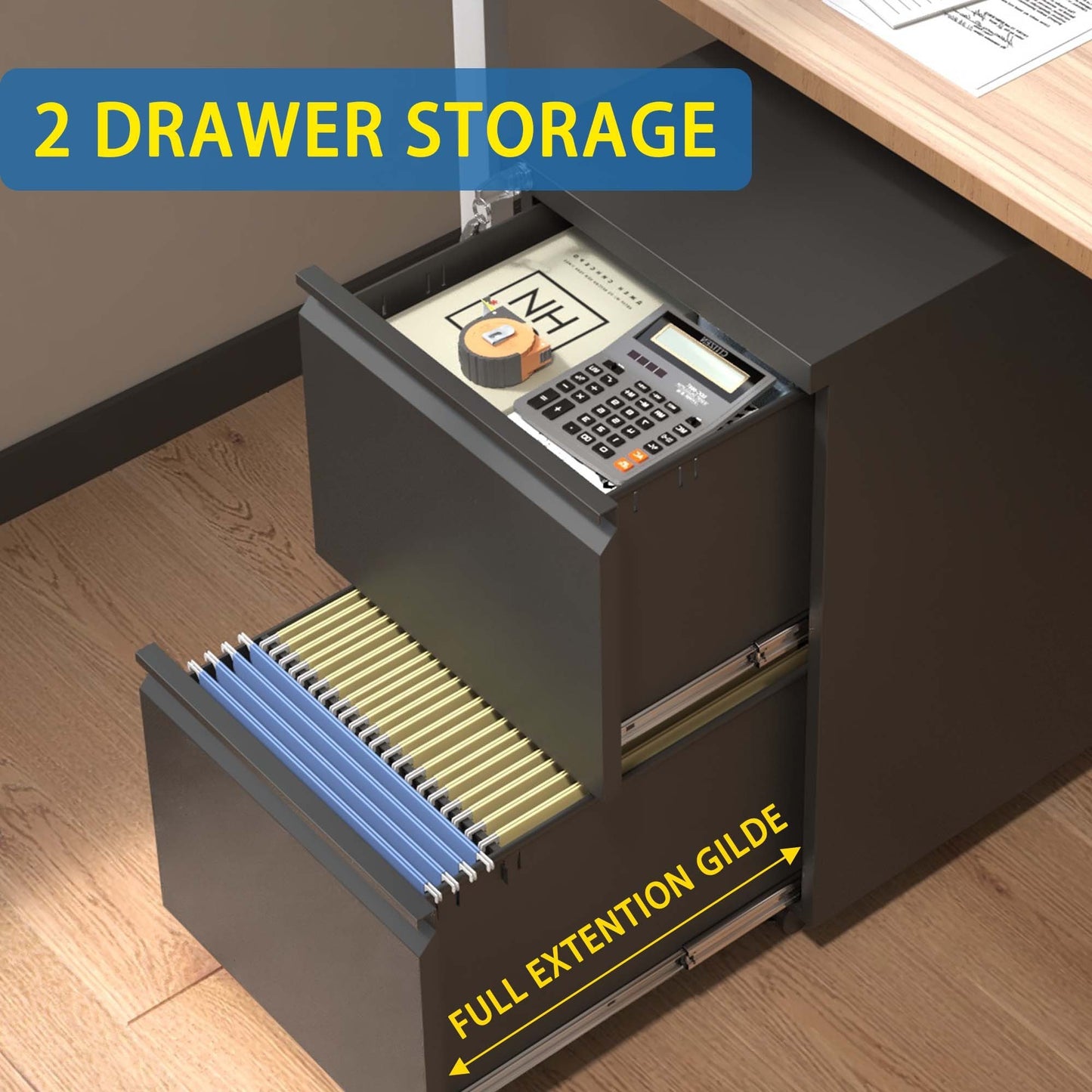 Fremont Modern Metal Rolling File Cabinet