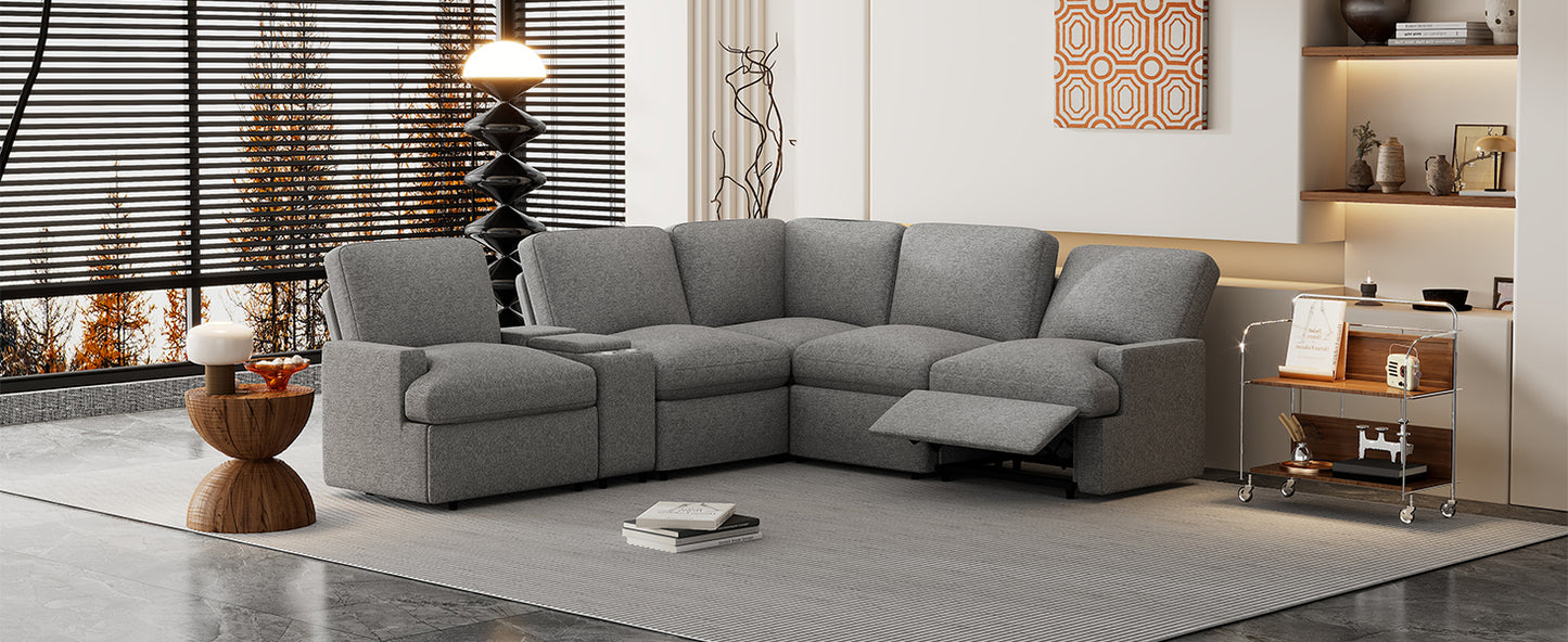Marcel Contemporary Velvet Recliner Sectional