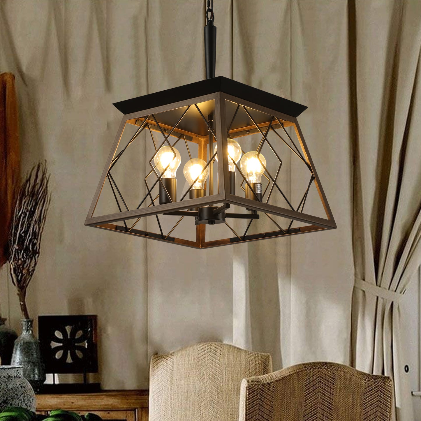 Mission Traditional Industrial Farmhouse Chandelier