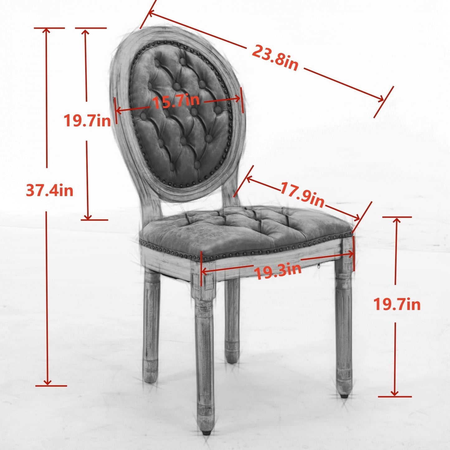 Lazzareschi Traditional Antique Leather Dining Chair