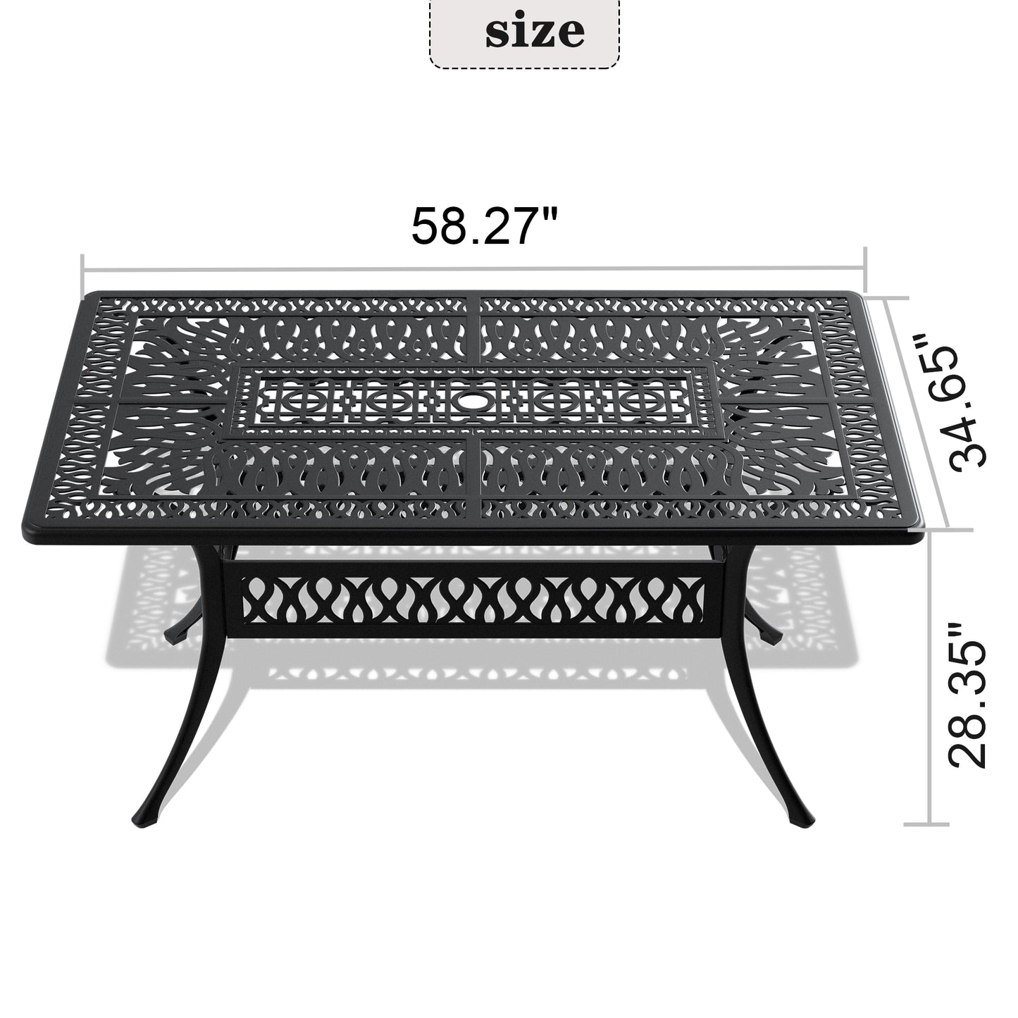 Justo Modern Cast Aluminum Patio Table