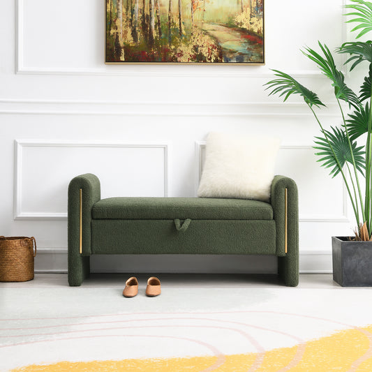 Silverleaf Modern Olive Storage Bench