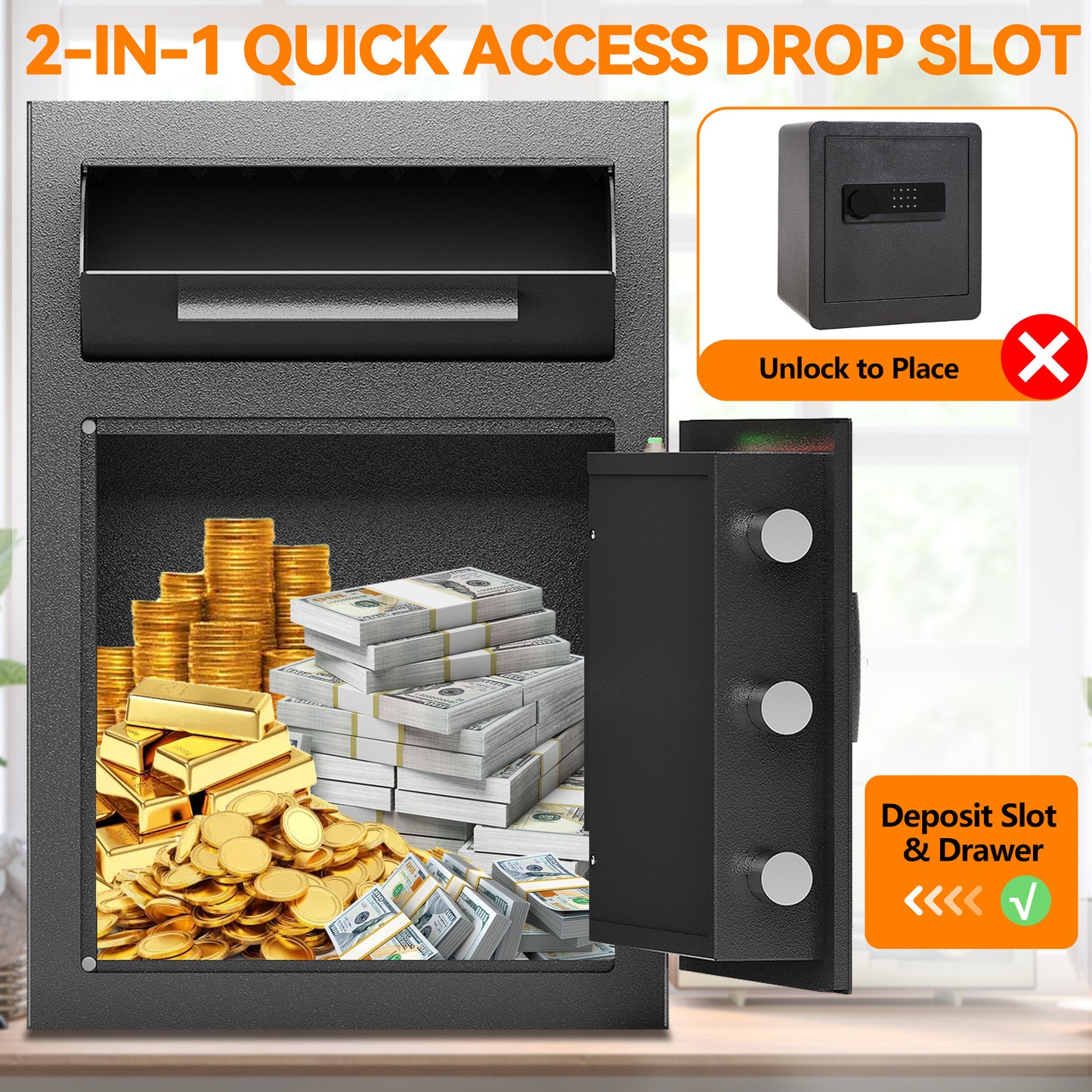 Luz Modern Carbon Steel Safe Box