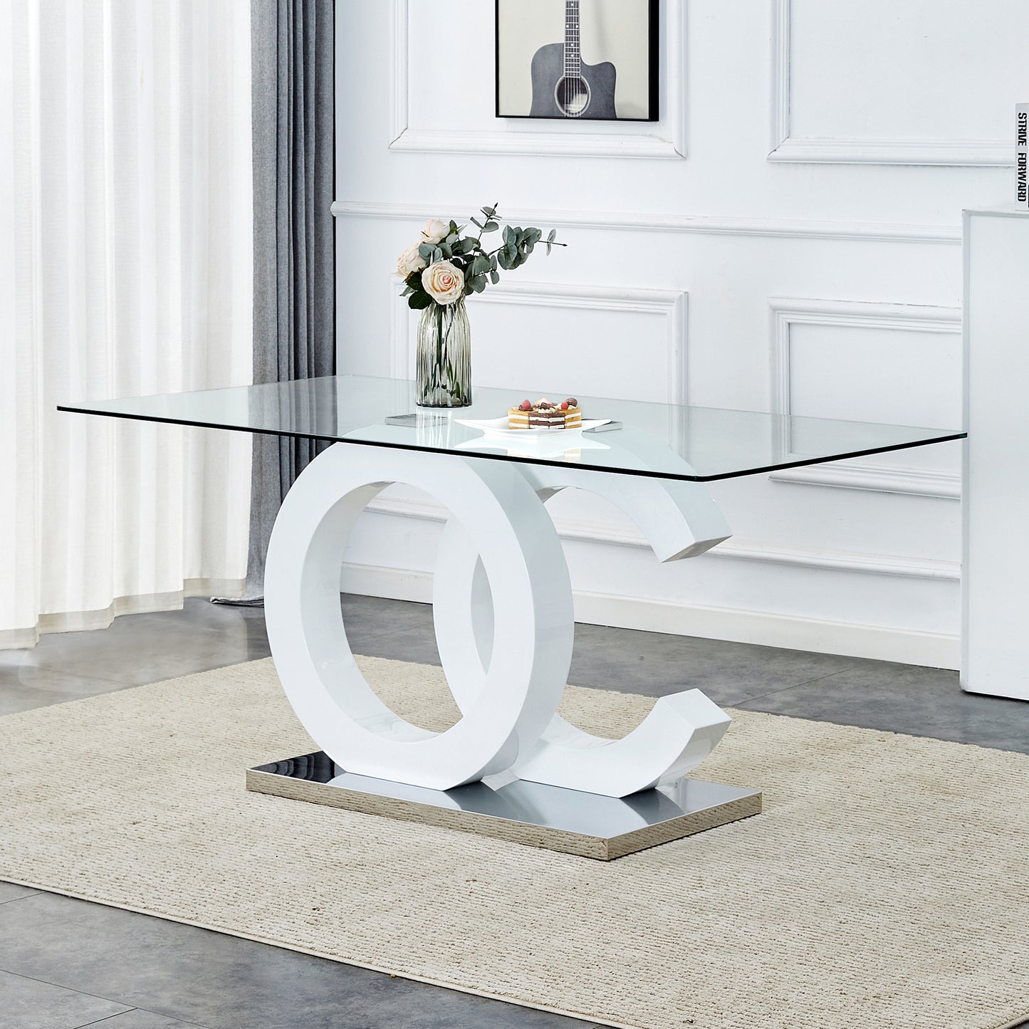 Marites Modern Minimalist Glass Dining Table