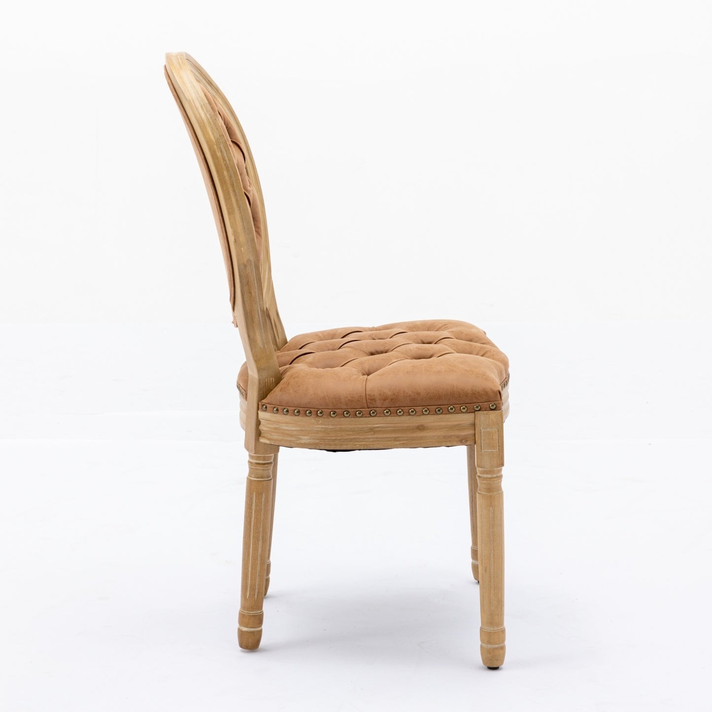 Lazzareschi Traditional Antique Leather Dining Chair